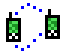 mobile phones comunicating icon